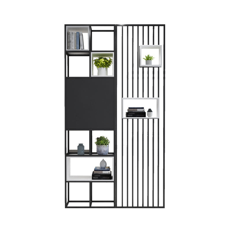 Open Back Bookshelf Industrial Style Solid Wood Bookcase for Home Office