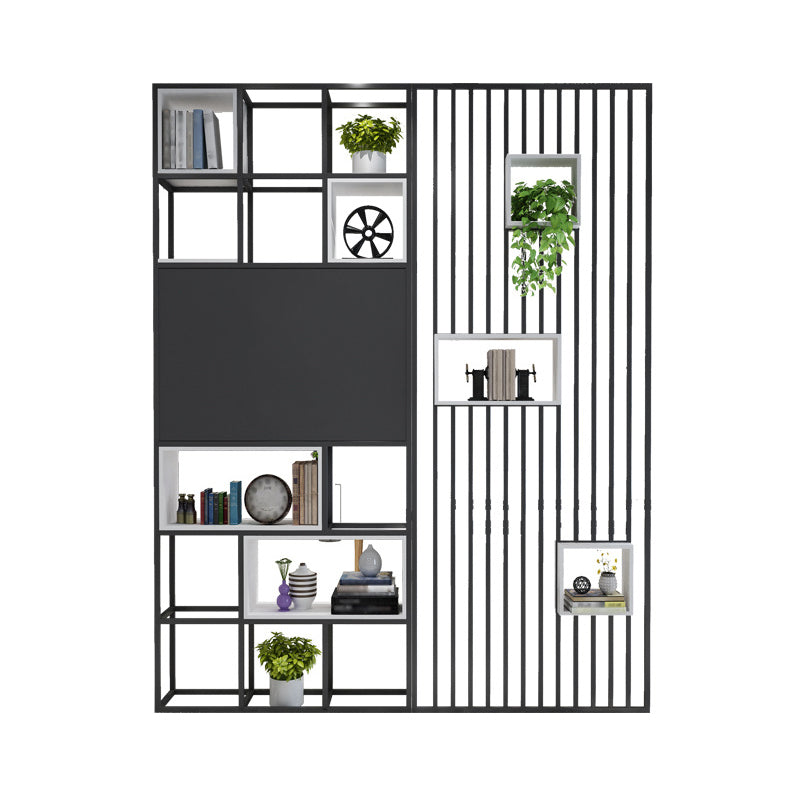 Open Back Bookshelf Industrial Style Solid Wood Bookcase for Home Office