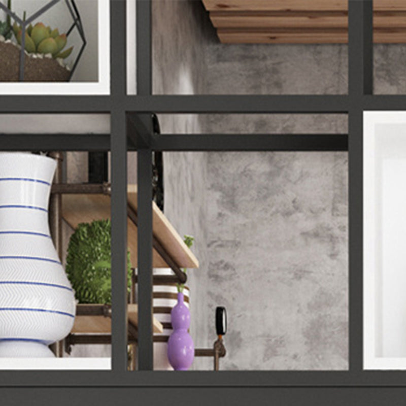 Open Back Bookshelf Industrial Style Solid Wood Bookcase for Home Office