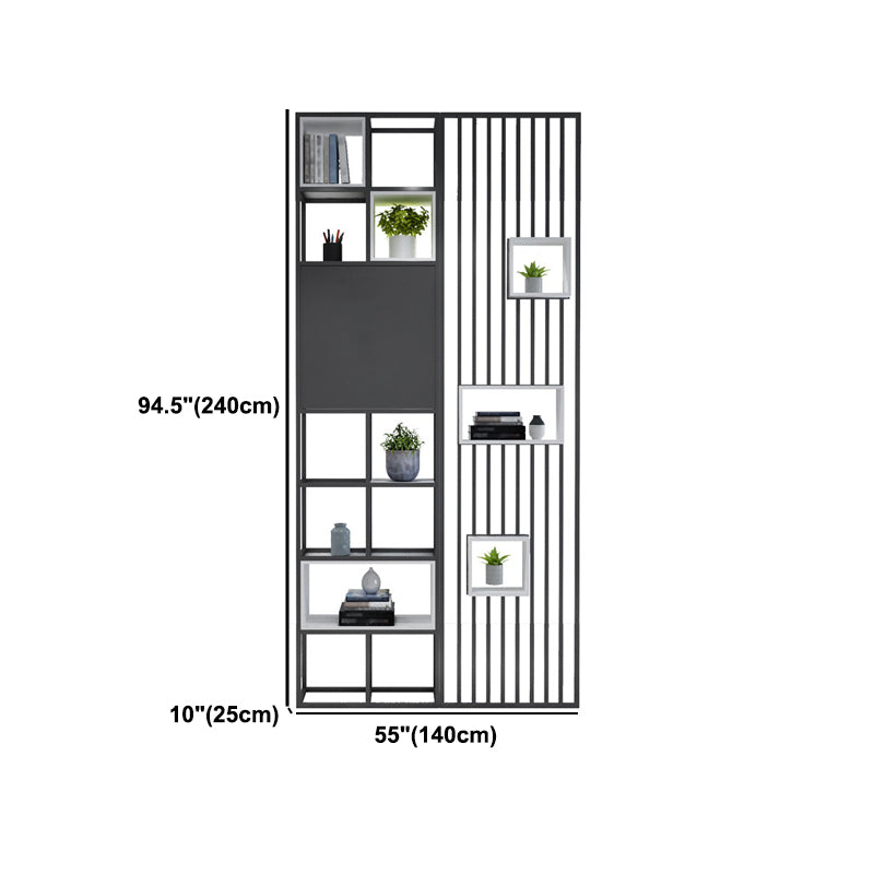 Open Back Bookshelf Industrial Style Solid Wood Bookcase for Home Office