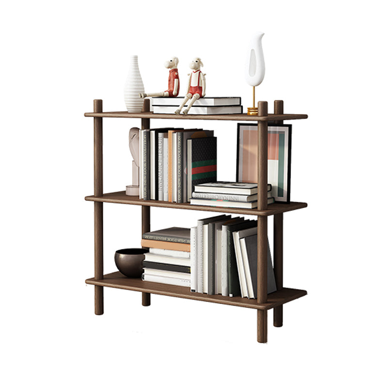 Gummiholz ​​Etagere Bücherregal zeitgenössisches offenes Bücherregal für Zuhause