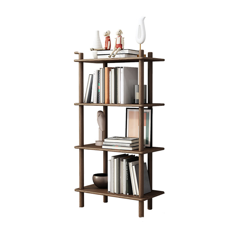 Gummiholz ​​Etagere Bücherregal zeitgenössisches offenes Bücherregal für Zuhause