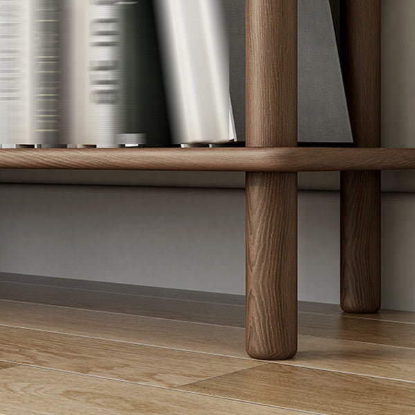 Gummiholz ​​Etagere Bücherregal zeitgenössisches offenes Bücherregal für Zuhause