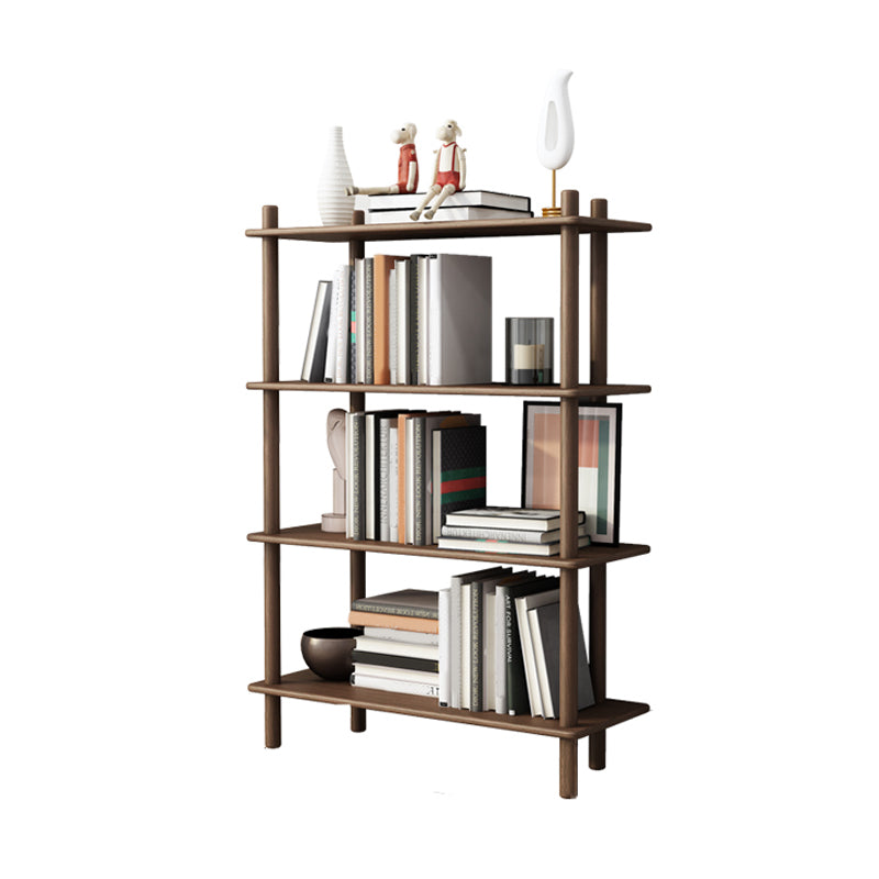 Gummiholz ​​Etagere Bücherregal zeitgenössisches offenes Bücherregal für Zuhause