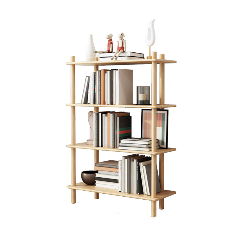 Gummiholz ​​Etagere Bücherregal zeitgenössisches offenes Bücherregal für Zuhause