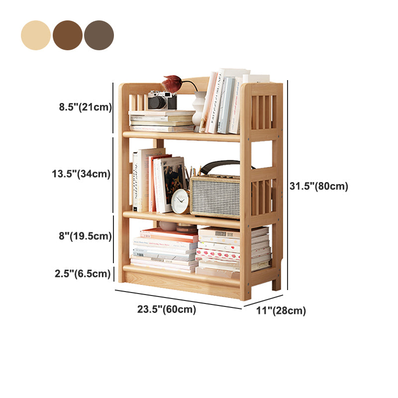 Wood Vertical Bookcase Contemporary Open Back Bookcase for Home Office