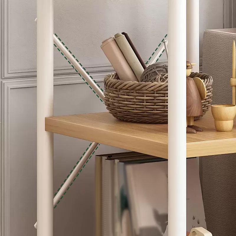 Libreria in legno in stile moderno libreria aperta con ruote a fuoco