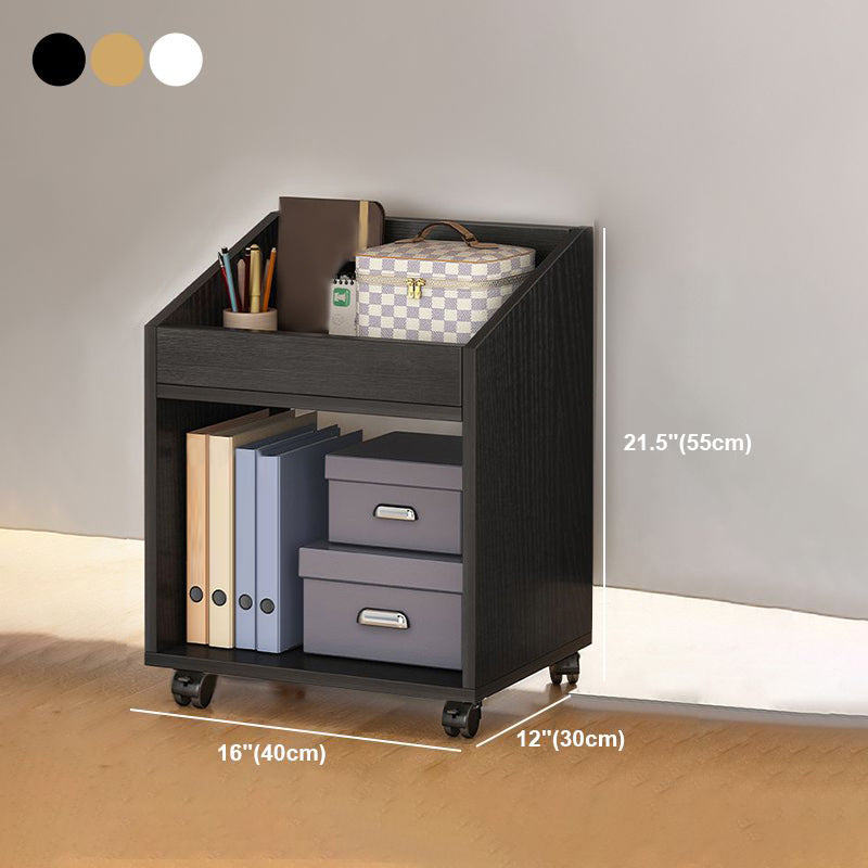 Libreria in legno in stile moderno libreria aperta con ruote a fuoco