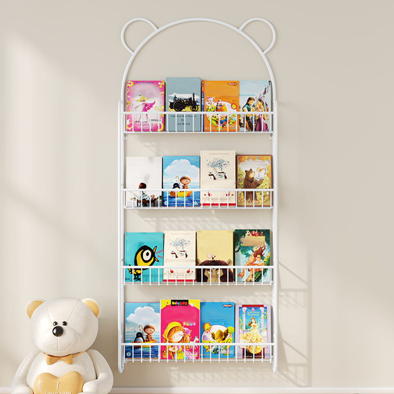 Libreria moderna in metallo galleggiante in metallo chiuso a parete.