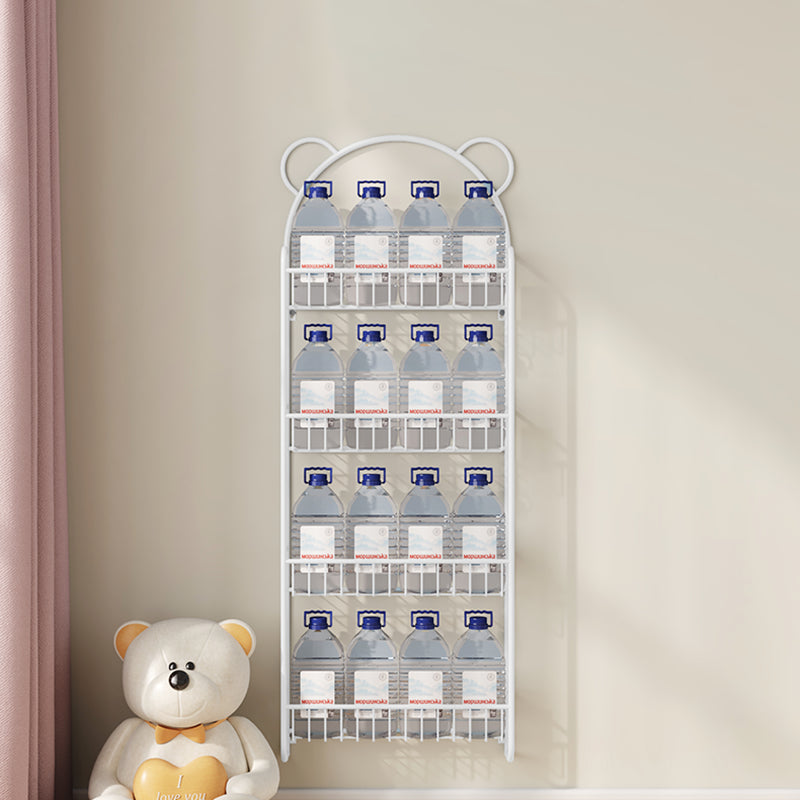 Libreria moderna in metallo galleggiante in metallo chiuso a parete.