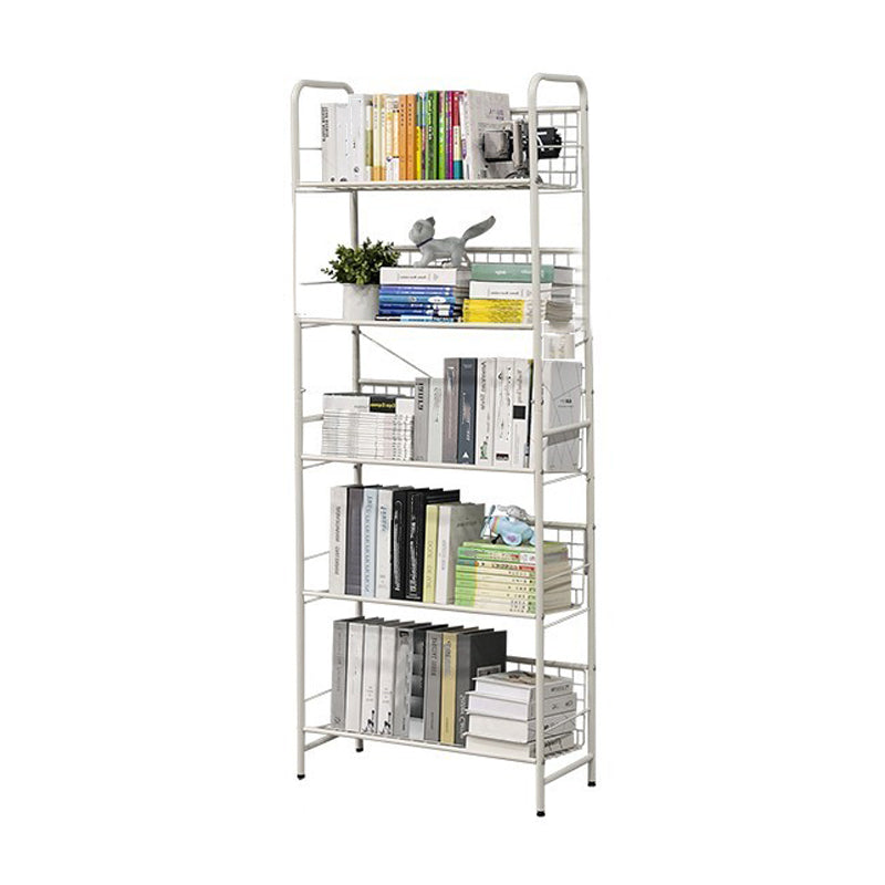 Contemporary Style Bookshelf White Bookcase for Home Office Study Room