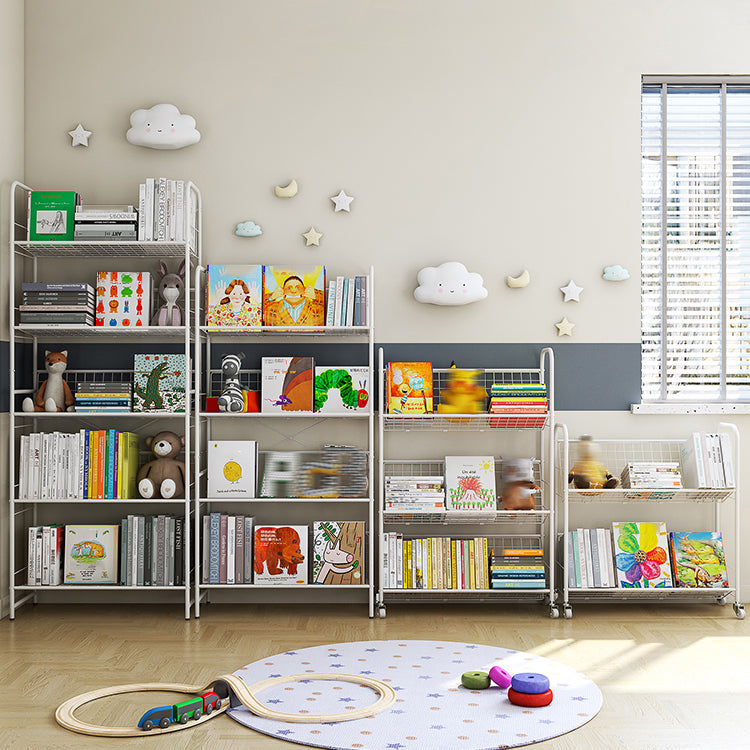 Contemporary Style Bookshelf White Bookcase for Home Office Study Room