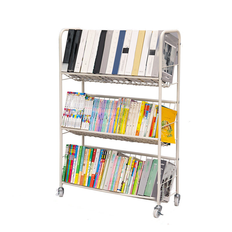 Contemporary Style Bookshelf White Bookcase for Home Office Study Room
