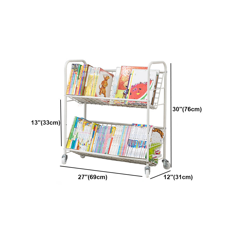 Contemporary Style Bookshelf White Bookcase for Home Office Study Room