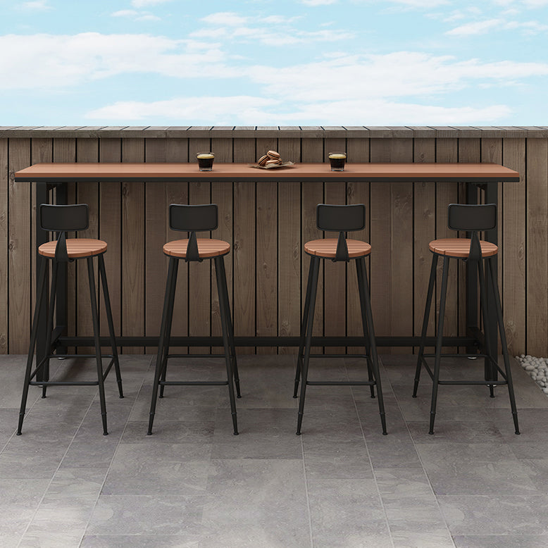 Outdoor 42-inch Height Bar Table Industrial Style Wood Top Bar Table