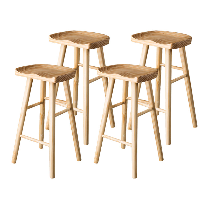 Contemporary Pine Solid Wood Bar Stool Footrest Bristol Stool