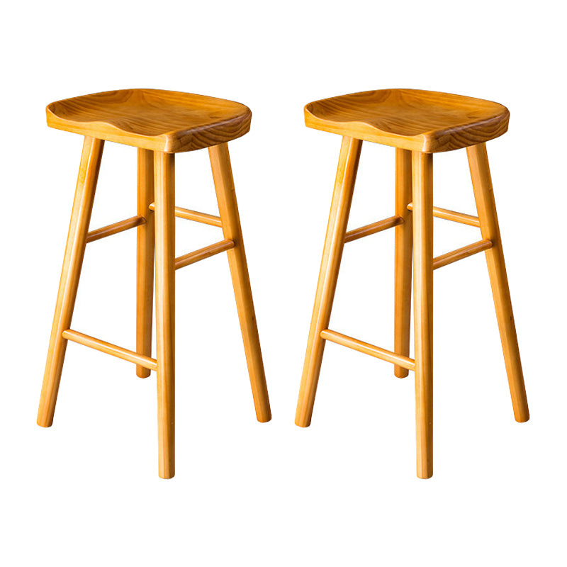 Contemporary Pine Solid Wood Bar Stool Footrest Bristol Stool