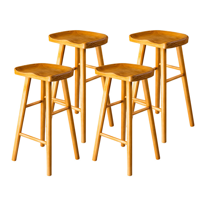 Contemporary Pine Solid Wood Bar Stool Footrest Bristol Stool