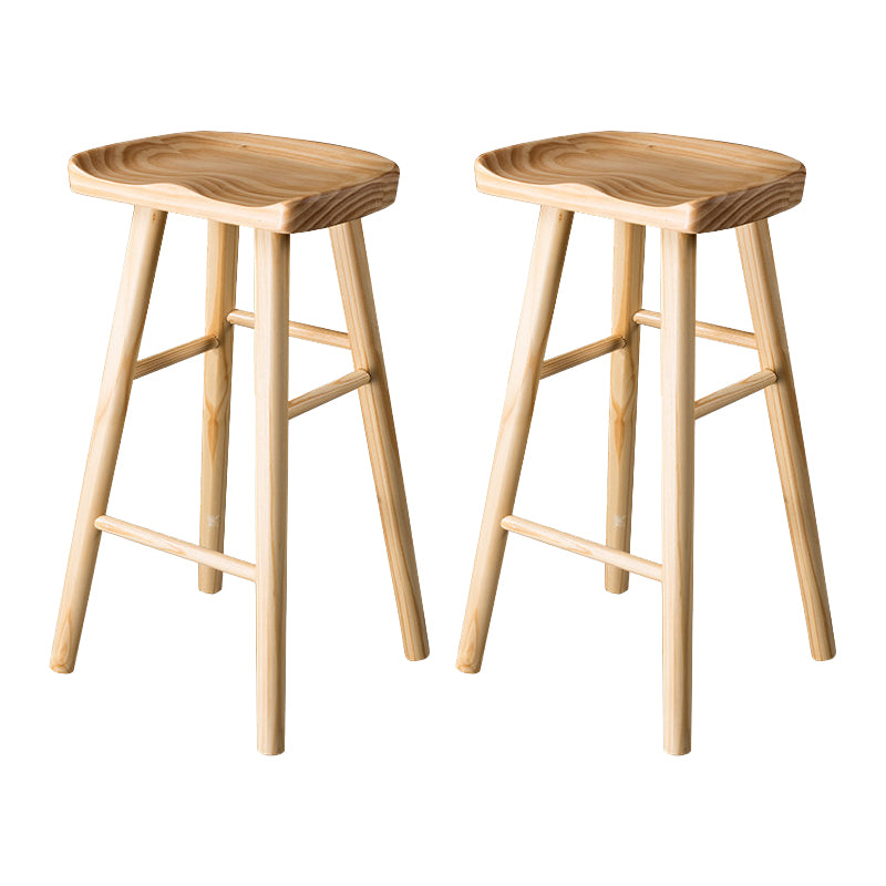 Contemporary Pine Solid Wood Bar Stool Footrest Bristol Stool