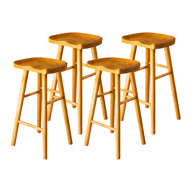 Contemporary Pine Solid Wood Bar Stool Footrest Bristol Stool