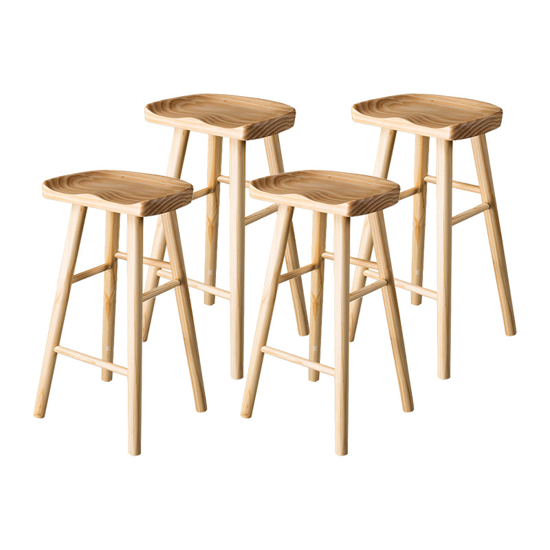 Contemporary Pine Solid Wood Bar Stool Footrest Bristol Stool