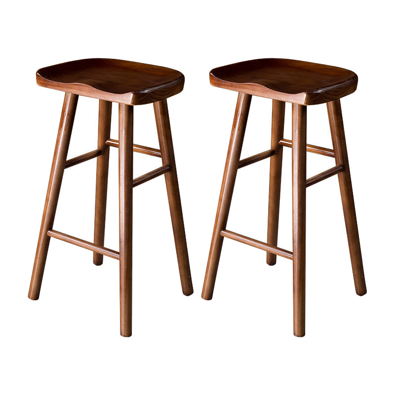 Contemporary Pine Solid Wood Bar Stool Footrest Bristol Stool