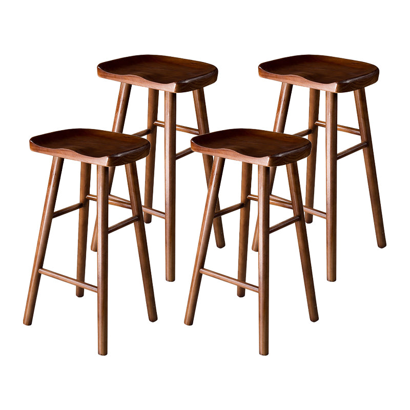 Contemporary Pine Solid Wood Bar Stool Footrest Bristol Stool