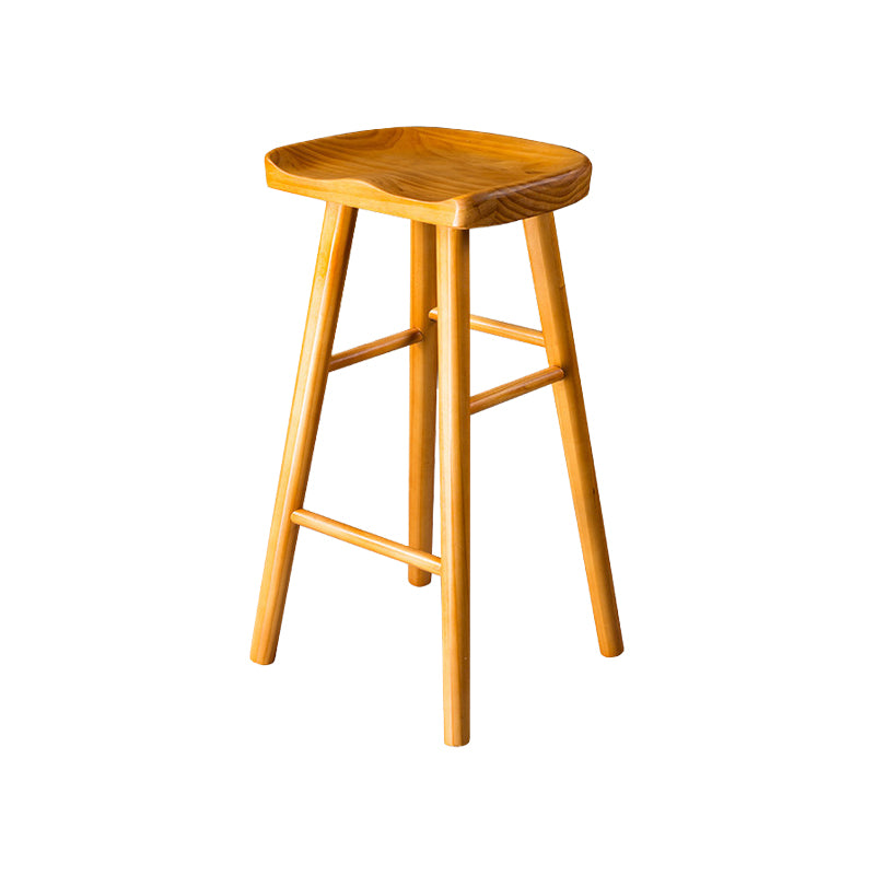 Contemporary Pine Solid Wood Bar Stool Footrest Bristol Stool