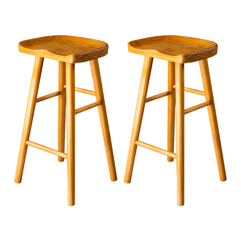 Contemporary Pine Solid Wood Bar Stool Footrest Bristol Stool