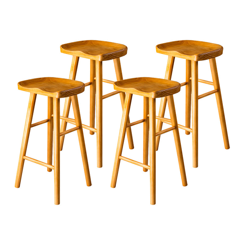 Contemporary Pine Solid Wood Bar Stool Footrest Bristol Stool