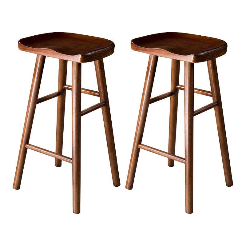 Contemporary Pine Solid Wood Bar Stool Footrest Bristol Stool