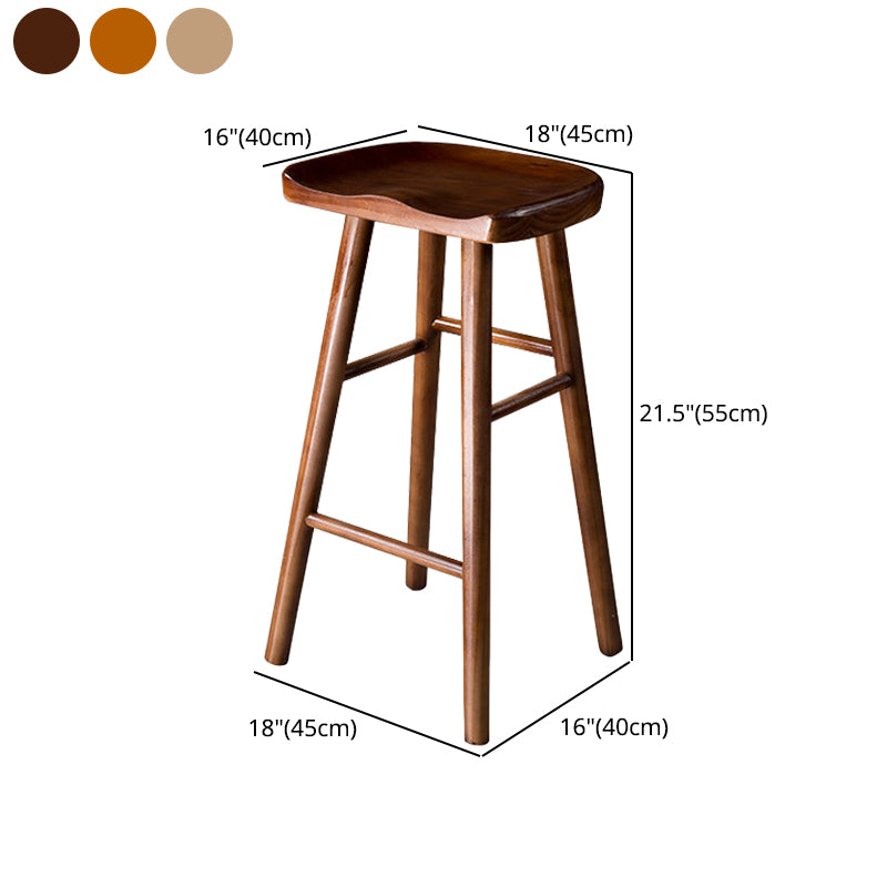 Contemporary Pine Solid Wood Bar Stool Footrest Bristol Stool