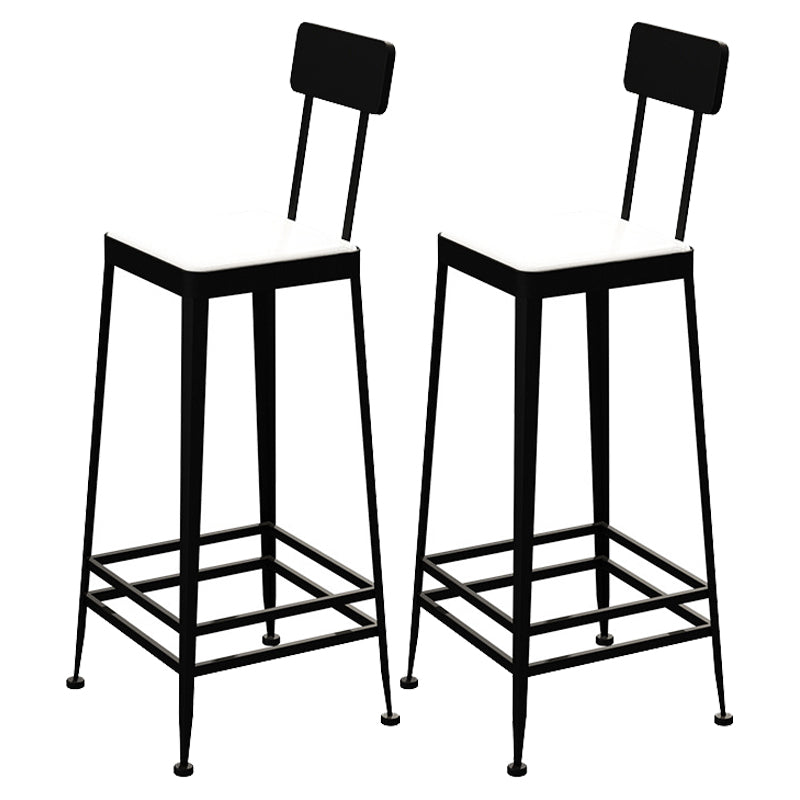 Contemporary Restaurant Iron Barstool Matte Finish Footrest Stool