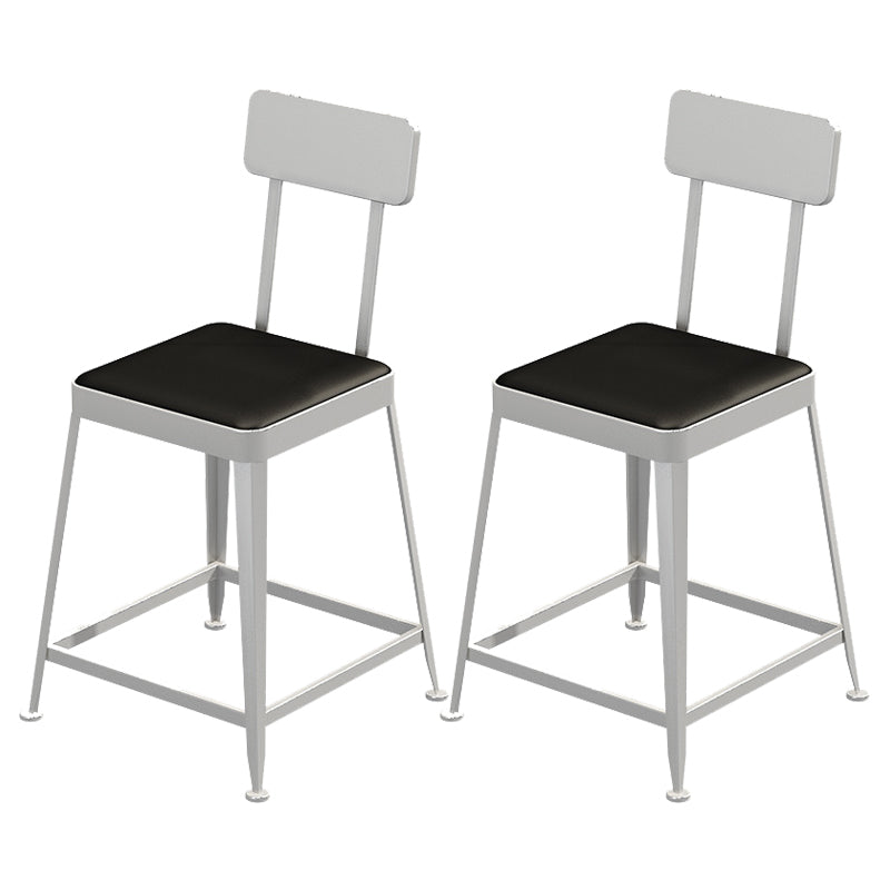 Contemporary Restaurant Iron Barstool Matte Finish Footrest Stool