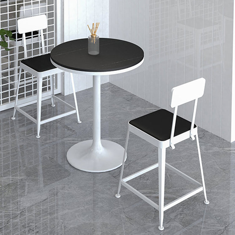Contemporary Restaurant Iron Barstool Matte Finish Footrest Stool