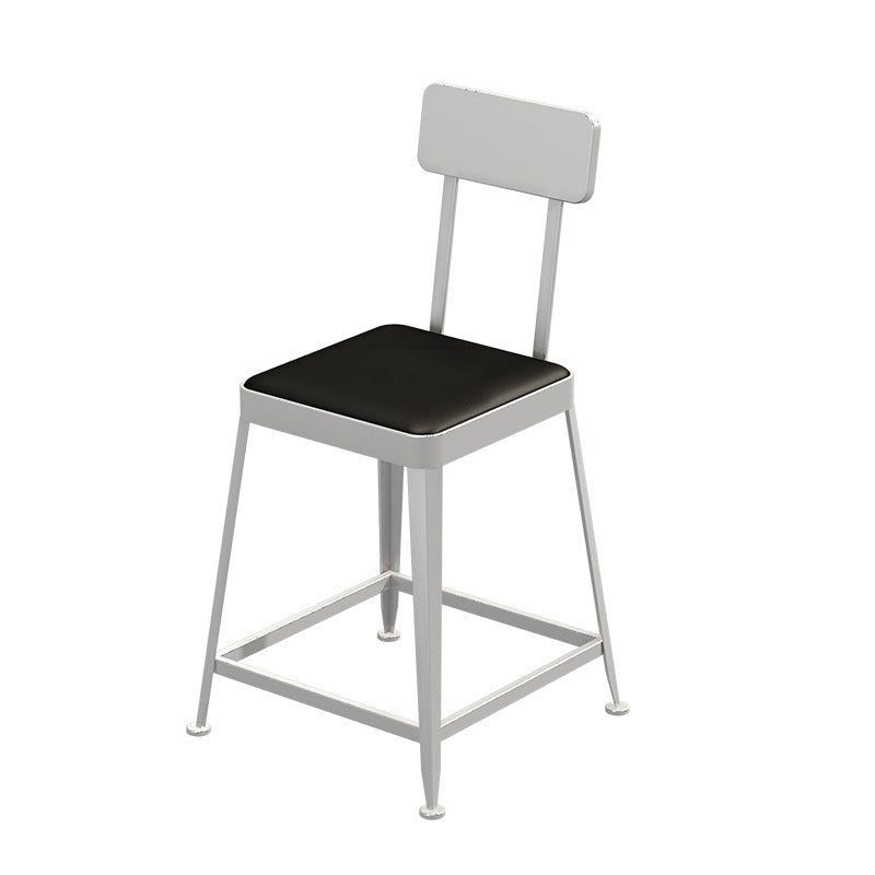 Contemporary Restaurant Iron Barstool Matte Finish Footrest Stool