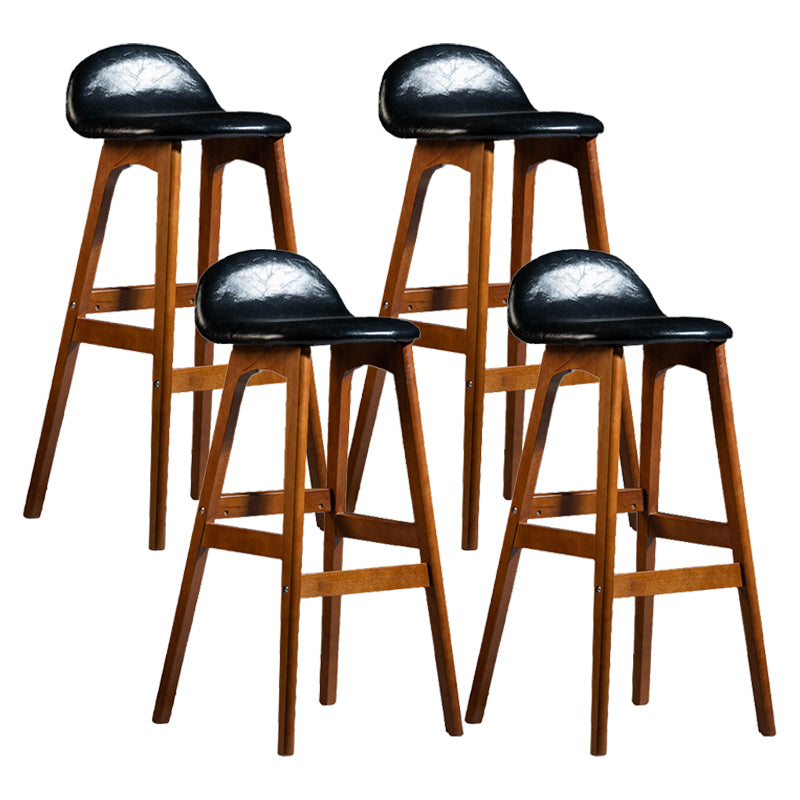 Contemporary 29-inch Upholstered Barstool Rubberwood Footrest Home Stool