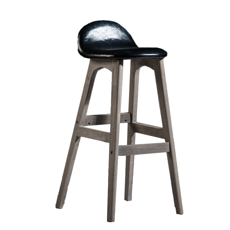Contemporary 29-inch Upholstered Barstool Rubberwood Footrest Home Stool