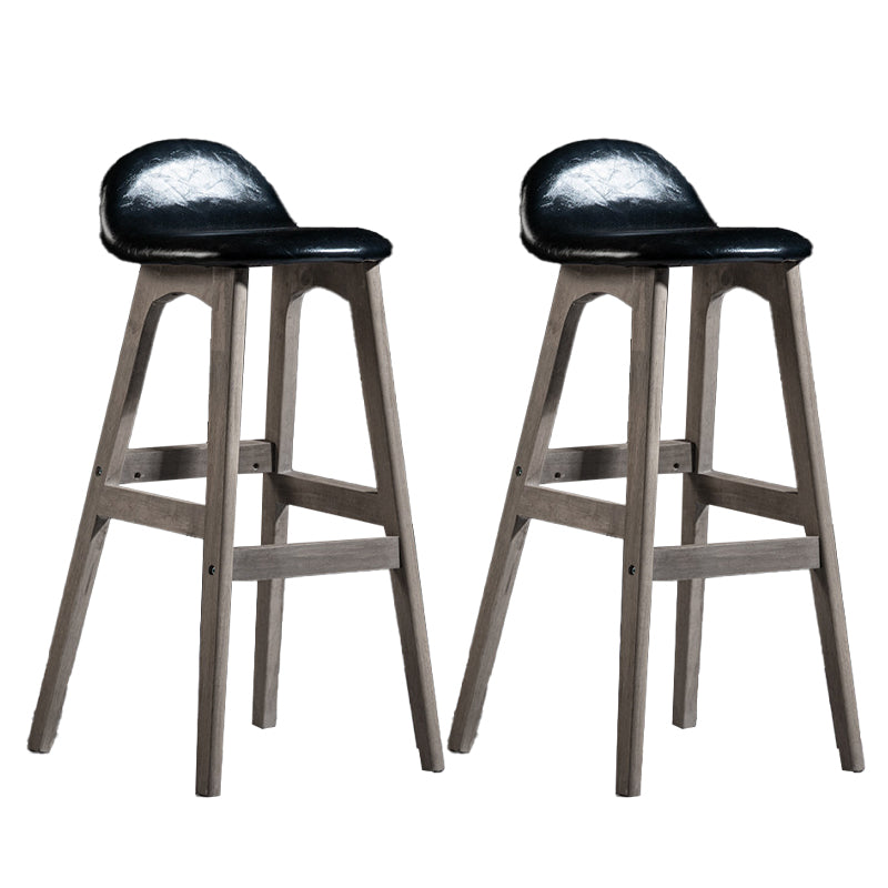 Contemporary 29-inch Upholstered Barstool Rubberwood Footrest Home Stool