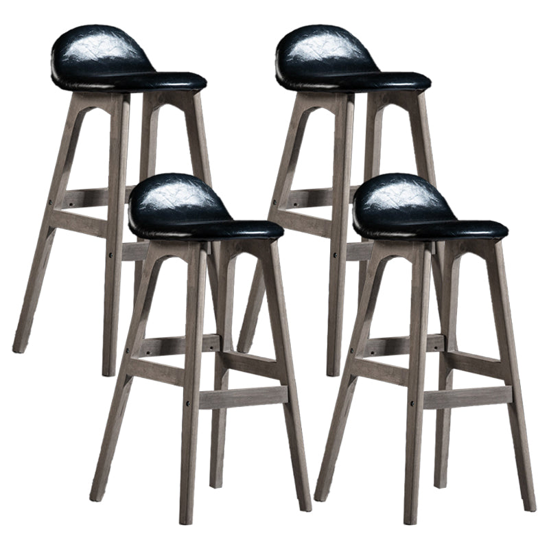 Contemporary 29-inch Upholstered Barstool Rubberwood Footrest Home Stool