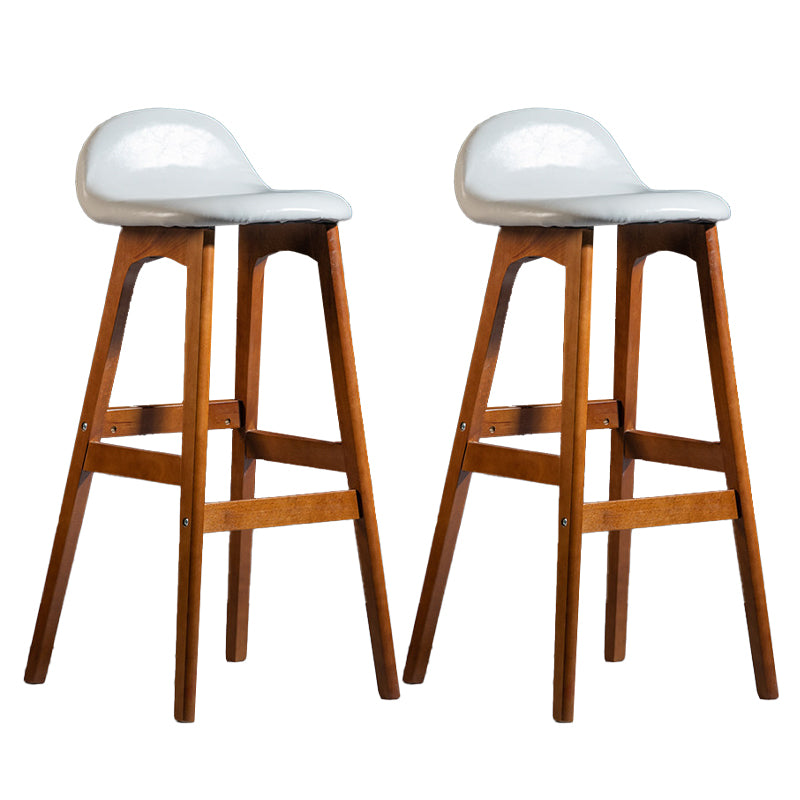 Contemporary 29-inch Upholstered Barstool Rubberwood Footrest Home Stool