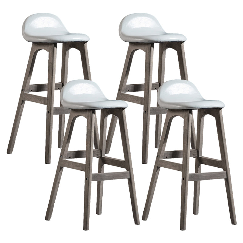 Contemporary 29-inch Upholstered Barstool Rubberwood Footrest Home Stool