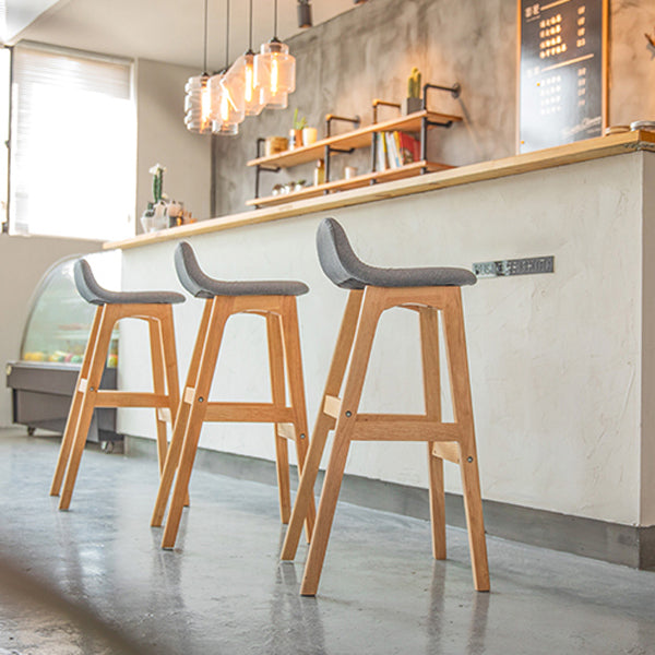 Contemporary 29-inch Upholstered Barstool Rubberwood Footrest Home Stool