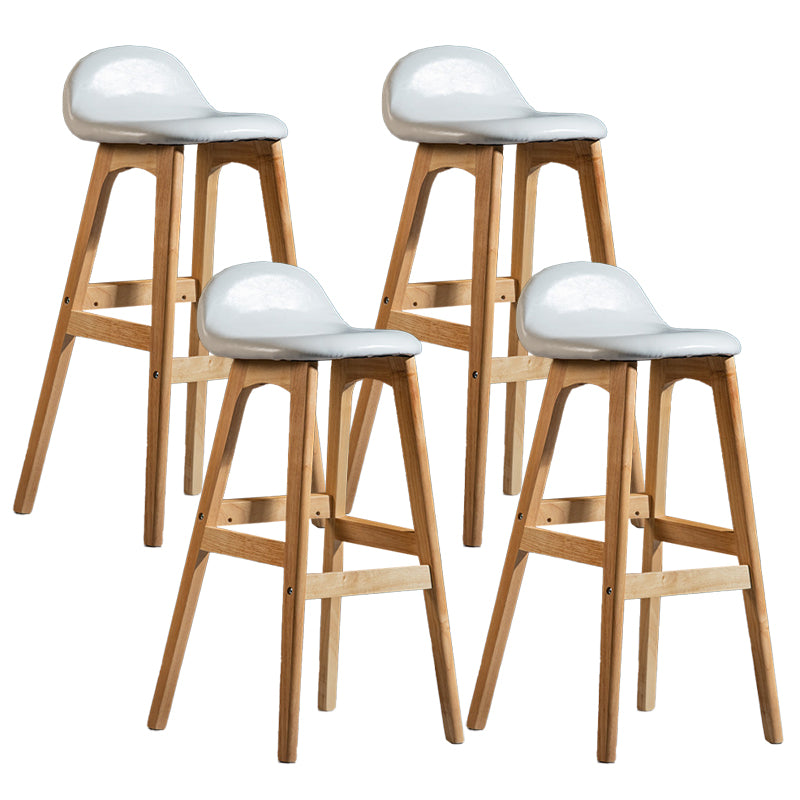 Contemporary 29-inch Upholstered Barstool Rubberwood Footrest Home Stool