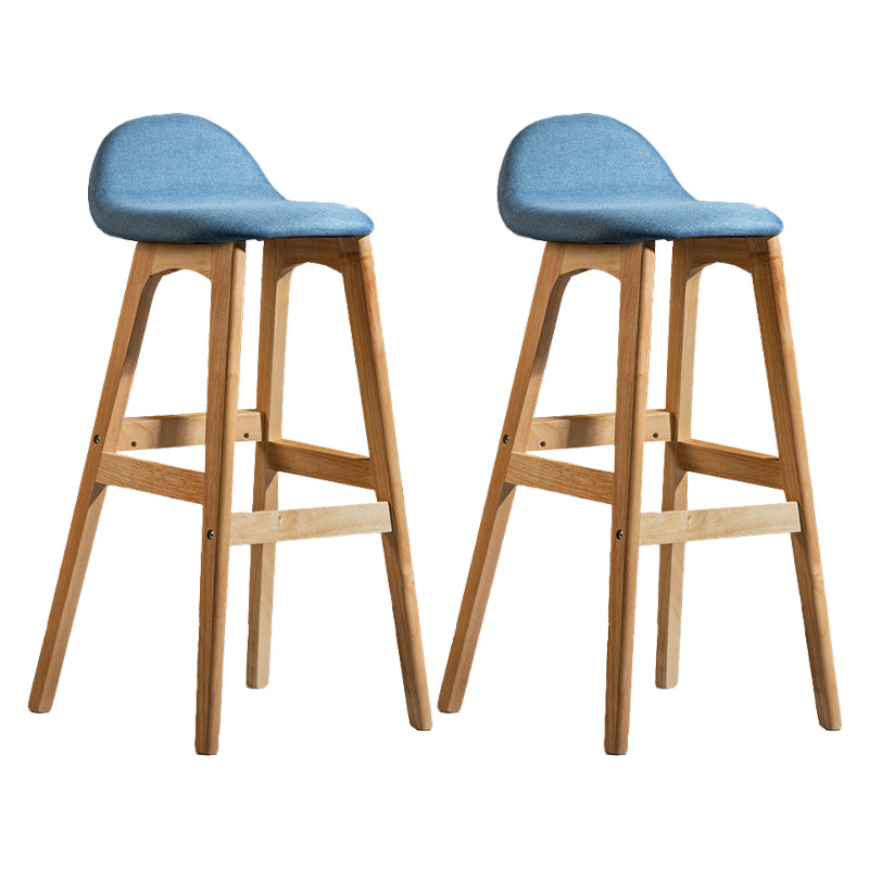 Contemporary 29-inch Upholstered Barstool Rubberwood Footrest Home Stool