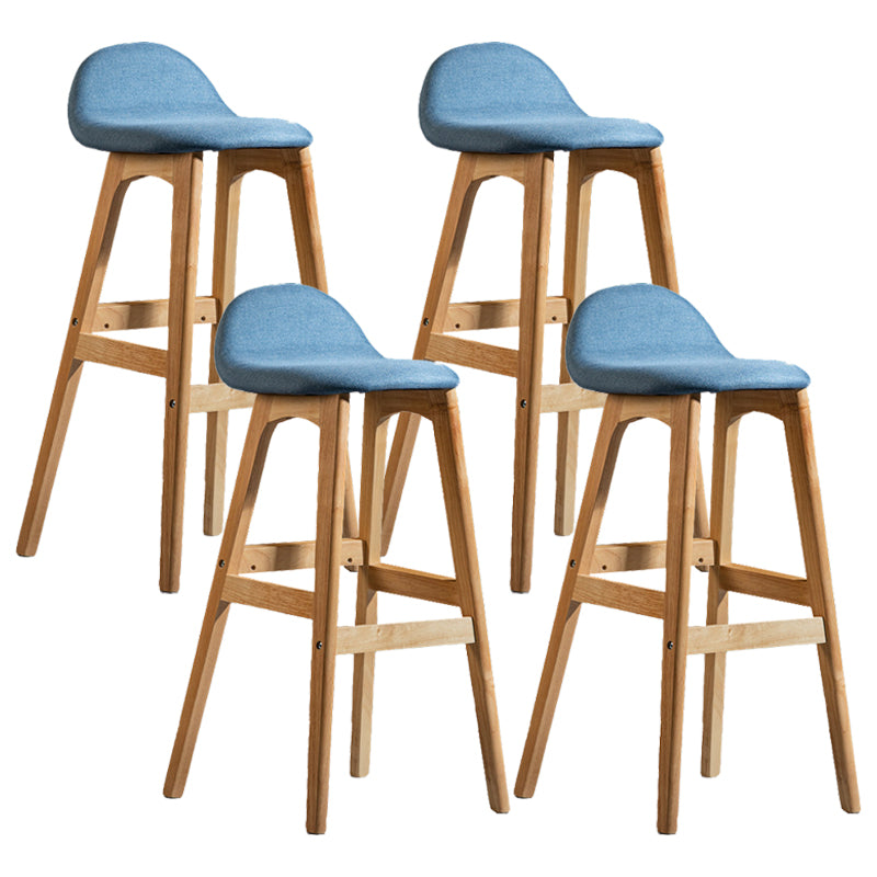 Contemporary 29-inch Upholstered Barstool Rubberwood Footrest Home Stool