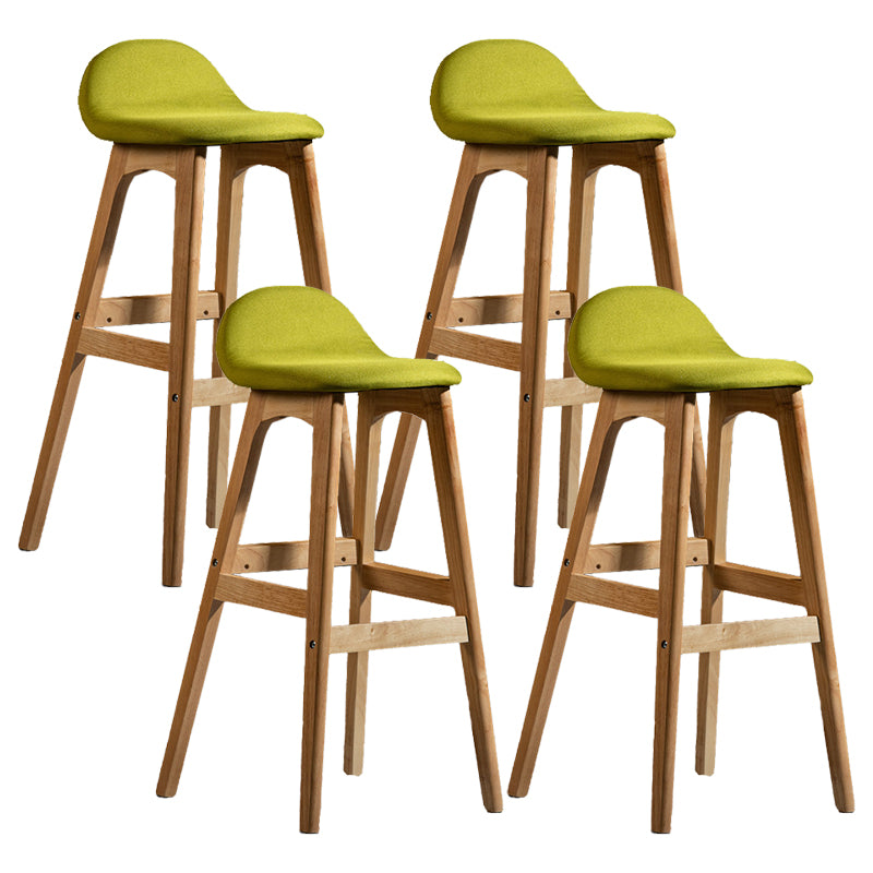 Contemporary 29-inch Upholstered Barstool Rubberwood Footrest Home Stool