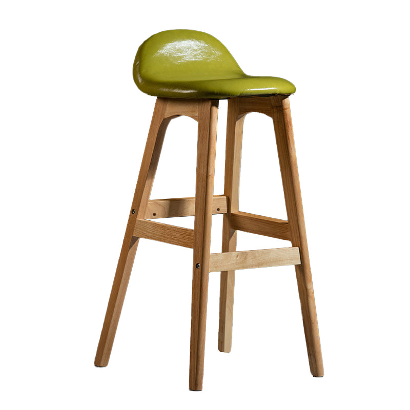 Contemporary 29-inch Upholstered Barstool Rubberwood Footrest Home Stool