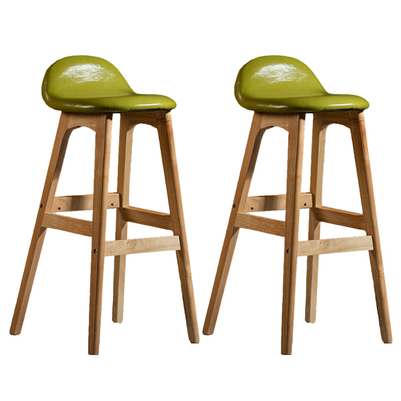 Contemporary 29-inch Upholstered Barstool Rubberwood Footrest Home Stool