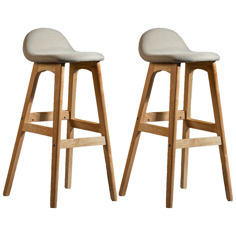 Contemporary 29-inch Upholstered Barstool Rubberwood Footrest Home Stool